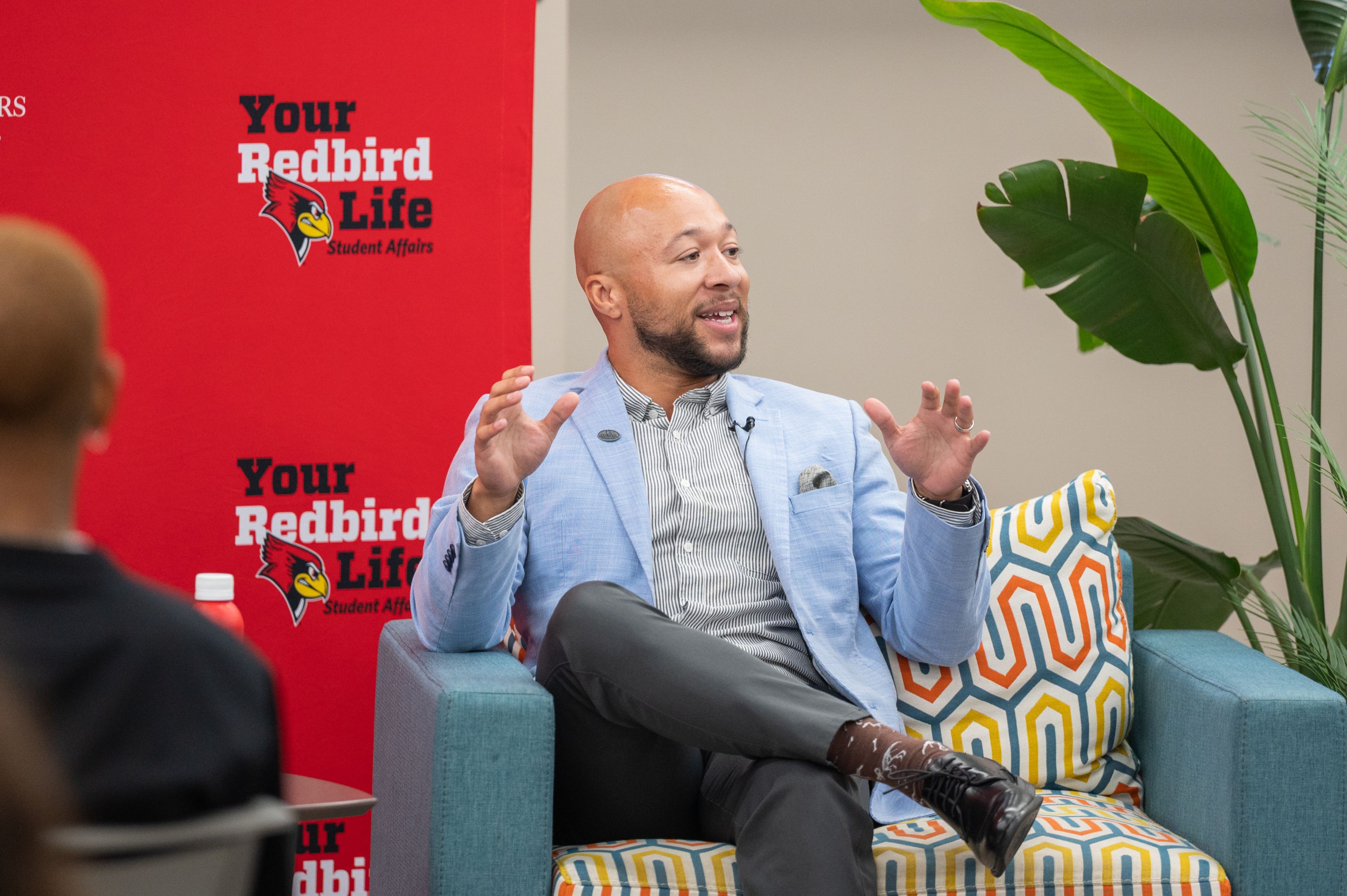 Kevin P. Davenport speaks to students