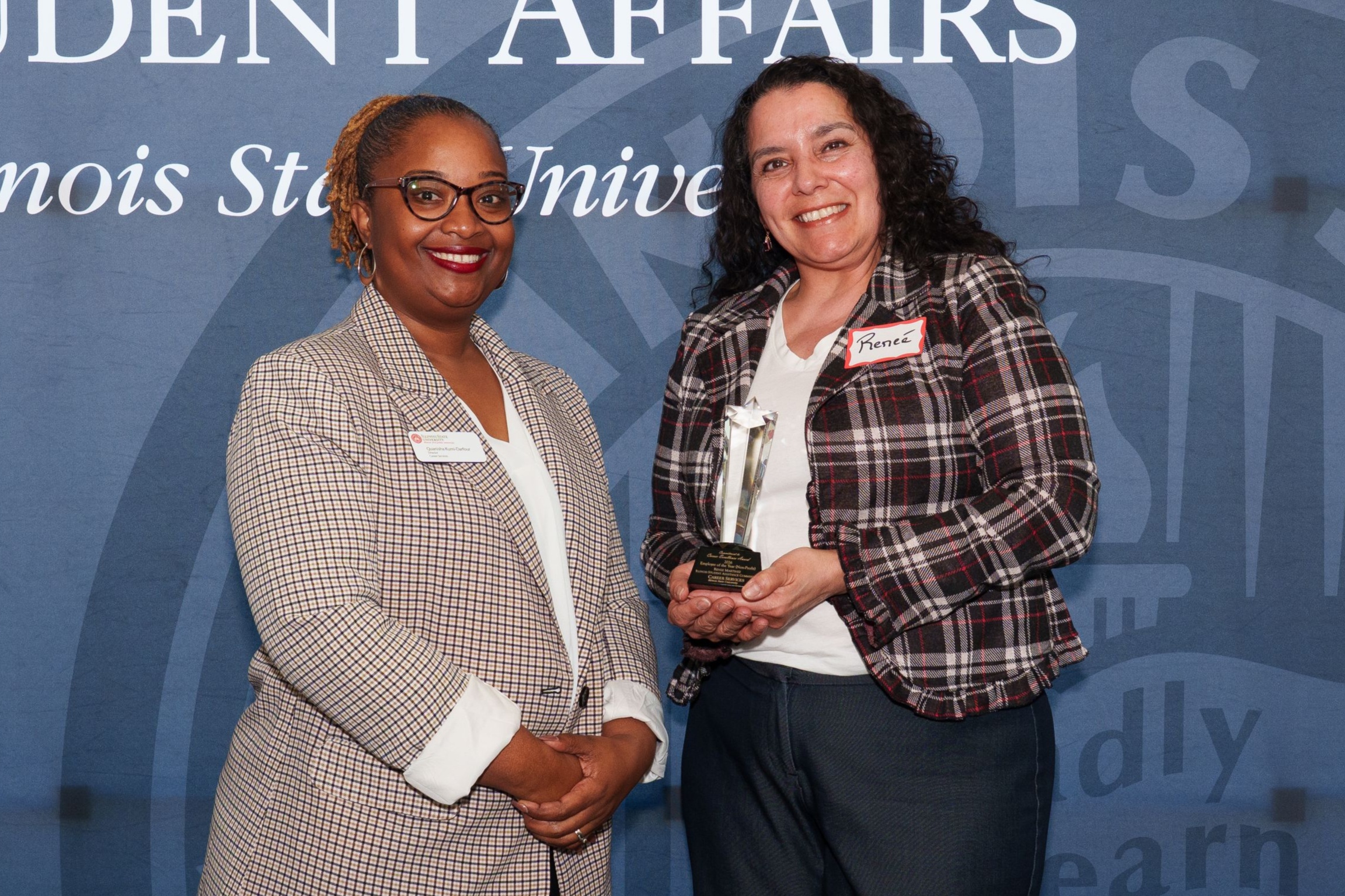Employer of the Year Award (nonprofit) recipient Student Assistance Commission (right) receive the Commitment to Career Excellence Awards